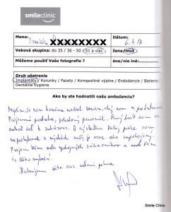 Hodnotenie pacienta po ošetrení